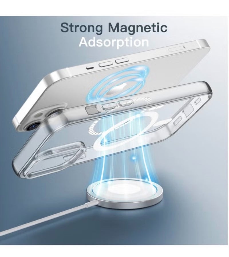 MagSafe Compatible Magnetic Case for iPhone 17 Pro Max (6.9-Inch), Clear Shock-Absorbing Bumper with Scratch-Resistant Back - Image 2
